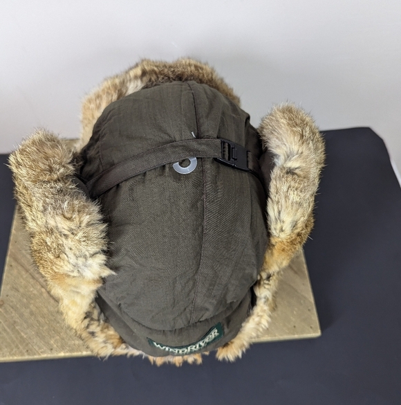 WindRiver Real Fur Trapper Hat Size XL Brown Winter Aviator Cap with Ear Flap - Picture 5 of 10
